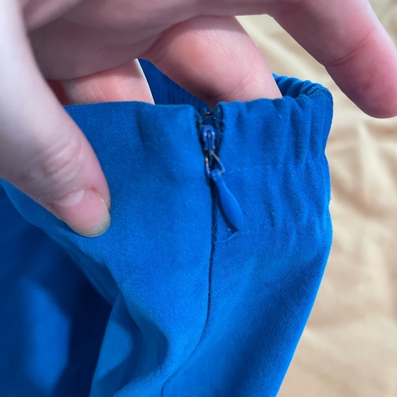 Vintage Leslie Fay Blue Suede-Like Pencil Skirt Sz 16 - Picture 6 of 8